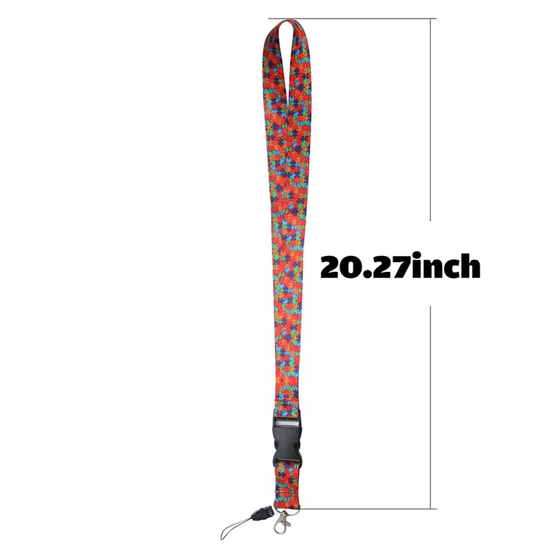 PC134 20 шт./лот аутистические головоломки Талреп Бейдж ID Lanyards/Мобильный телефон Веревка шеи ремни брелок