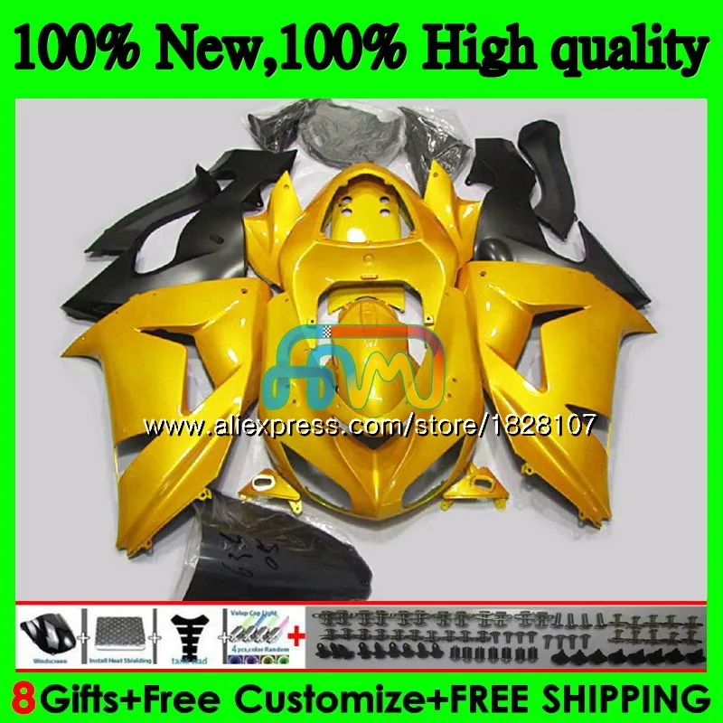 Корпус для KAWASAKI ZX 10 сотрудников отдела исследований ZX-1000 ZX-10R ZX1000 CC 06 07 16BS. 23 ZX 1000CC ZX 10R ZX10R 06 07 2006 обувь первой величины золотого цвета на 2007 комплект обтекателей