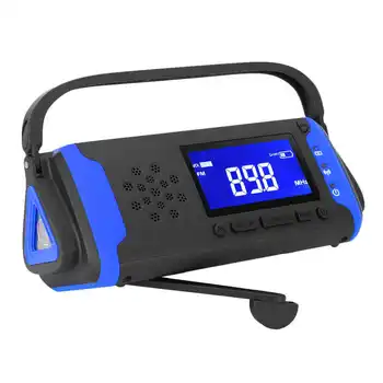 

Emergency FM Weather Radios Portable Multi-function Hand Crank Solar AM Radio with LED Flashlight and USB Charging Function for