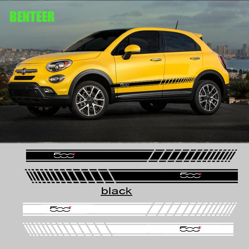 2 шт. Автомобильная боковая наклейка для fiat 500x