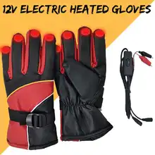 Зимние Нескользящие USB руки теплые электрические кожаные перчатки 12 В водонепроницаемые сенсорный экран электрическое отопление лыжные перчатки 1 пара