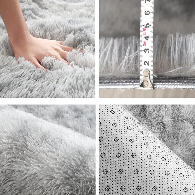 Plush Carpet For Living Room Bedroom Decoration Thick Fluffy Rug Anti-slip Floor Soft Rugs Green Tie Dying Mats Room Carpets plush rug,decorative carpet,plush carpet,non slip carpet