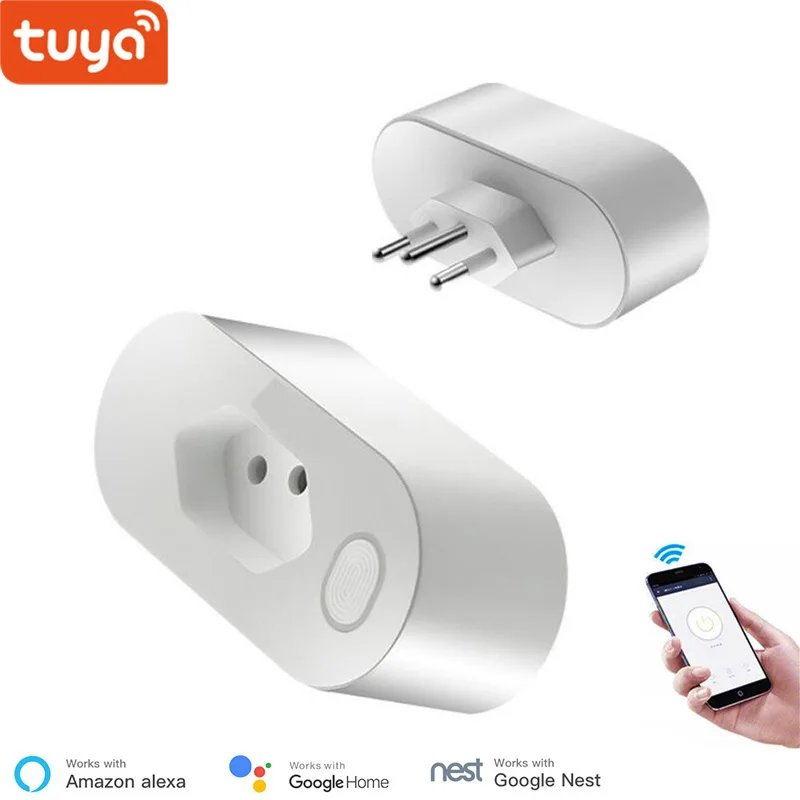 Оптовая продажа 2 шт. Alexa совместимый WiFi Разъем бразильский стандарт 16A Tuya