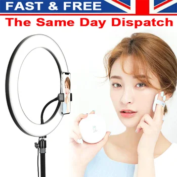 Kaufen 10 Inch LED Ring Licht Foto Studio Make-Up Schreibtisch Licht Dimmbare Kalt Warm Studio Kamera Telefon Video Photpgraphy Licht Lampe