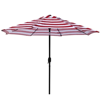 

ABBLE Stripe Crank And Tilt 9' Market Umbrella