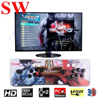 

Pandora 3D Key 7 Arcade Game Console TV Home with 2177 in 1 PCB Game joystick Button Support HDMI VGA Output USB PC For 2Players