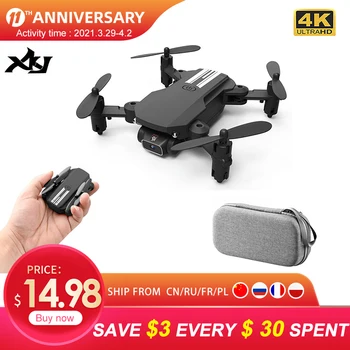 XKJ 2021 New Mini Drone 4K 1080P HD Camera WiFi Fpv Air Pressure Altitude Hold Black And Gray Foldable Quadcopter RC Dron Toy 1