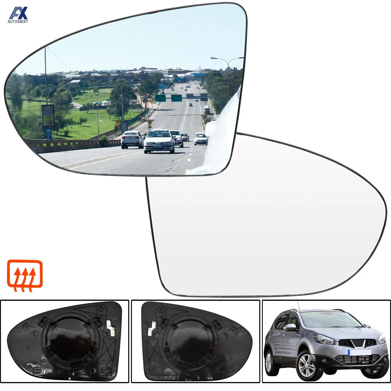 Для Nissan Qashqai + 2 / Dualis J10 2007 - 2014 Левая Правая Боковая дверь зеркало стекло с