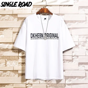 

SingleRoad Man's White T-shirt Men 2020 Oversized Anime Cotton Punk Hip Hop Japanese Streetwear Harajuku Tshirt Male T Shirt Men
