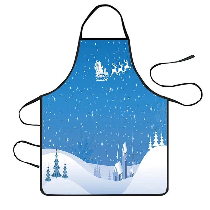 Christmas Party Decoration Waterproof Apron Kitchen Aprons Dinner Party Apron DIY Creative BBQ Gifts Decorations for Party#0925