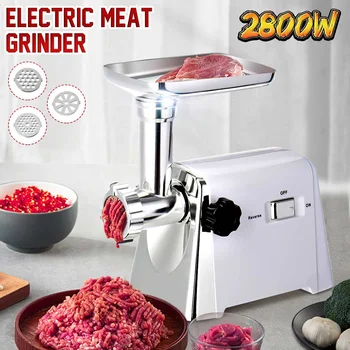 

2800W 220V Powerful Electric Meat Grinder Stainless Steel Sausage Stuffer Meat Mincer Household Catering Use Food Processor