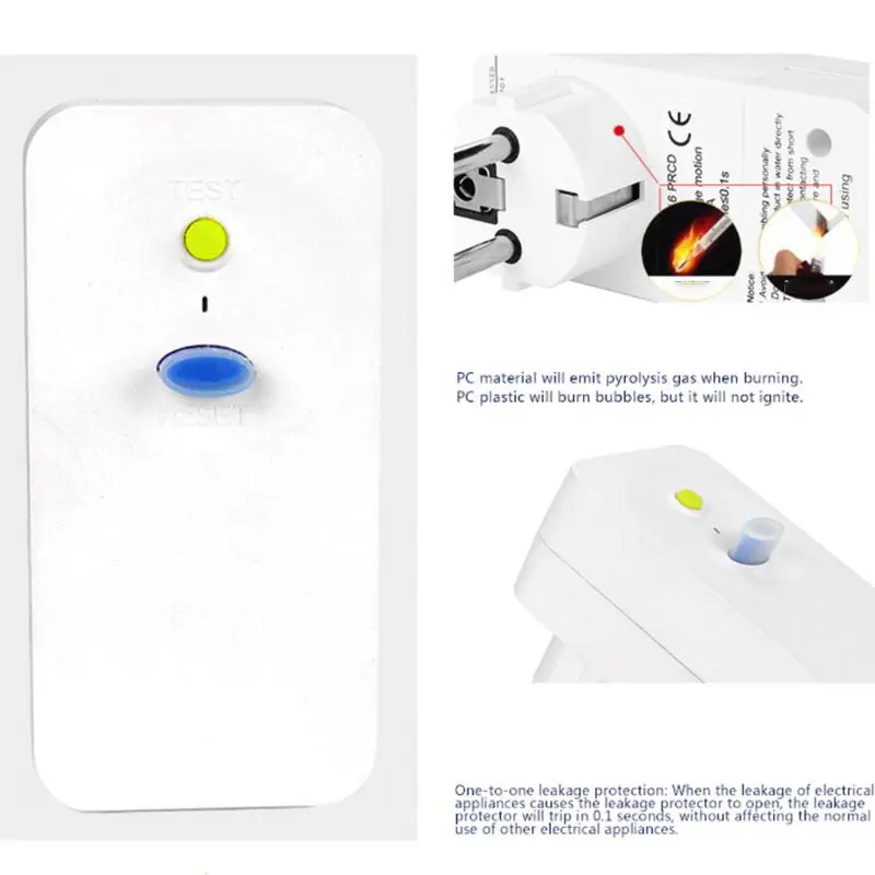 Eu 16a Safety Socket Adapter Anti Electric Shock Trip Switch Smart Home