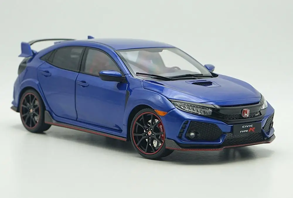 ЖК-дисплей масштаб 1/18 Honda CIVIC Type-R модель автомобиля под давлением синего цвета