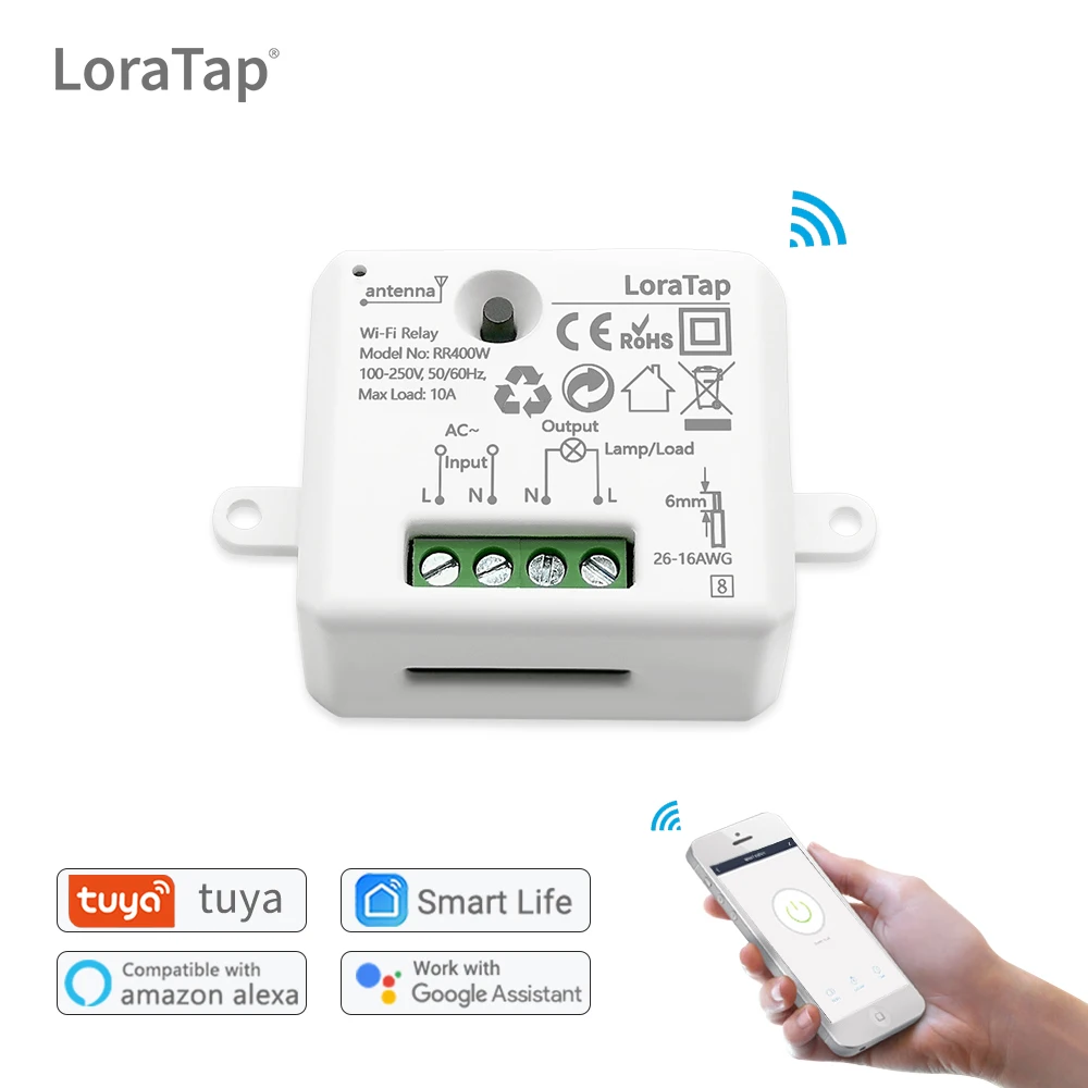 LoraTap Mini DIY Module Wifi Light Switch Wireless APP Remote Control Switch 220V Smart Home Electrical Switches illuminated light switch Wall Switches