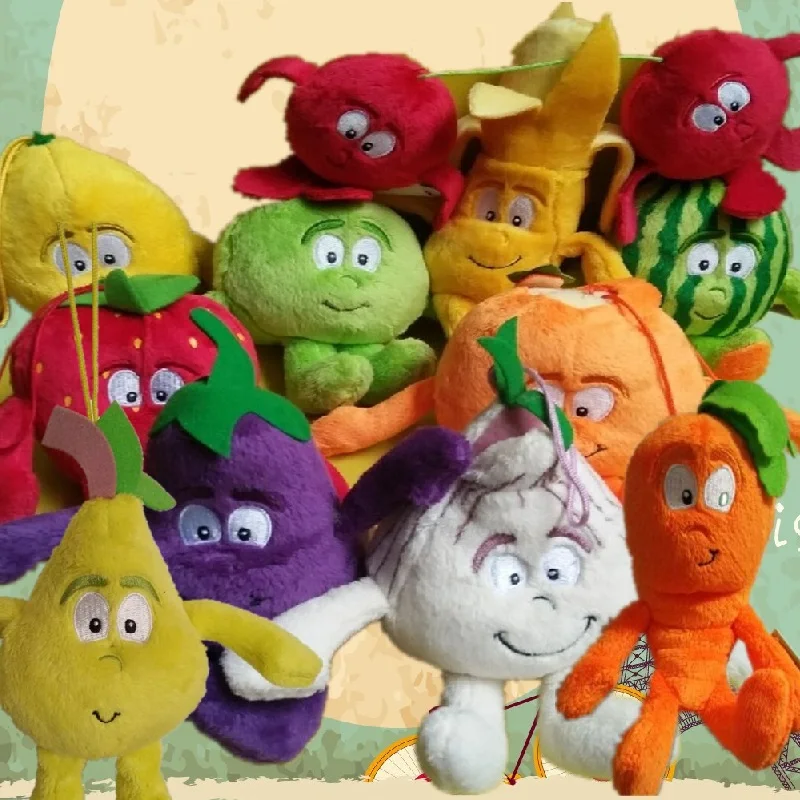 fruit vegetables soft plush toy goodness gang Banana pear carrot watermelon eggplant orange lemon strawberry pumpkin garlic