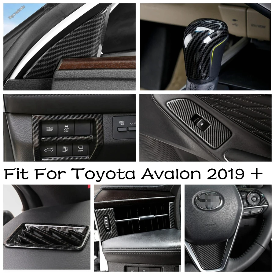 

Pillar A Frame / Head Light Button / Window Lift / Steering Wheel Frame Cover Trim For Toyota Avalon 2019 - 2023 ABS Accessories