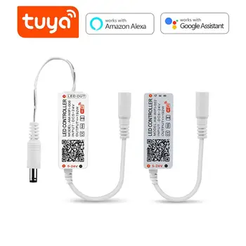 

Tuya Smart Life RGB Controller WiFi/Bluetooth RGBW/RGB+CCT LED Controller for 5050 LED Strip Alexa Google Voice Control DC5V-24V