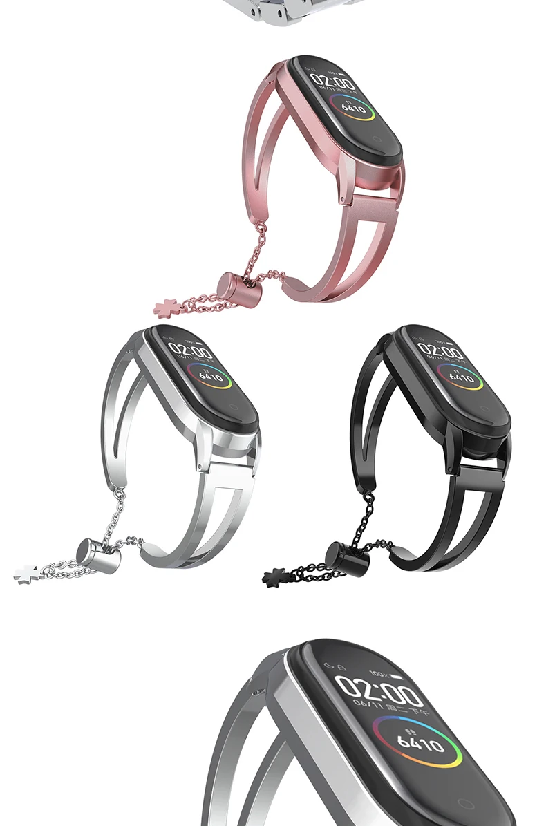 Для Mi Band 4 полый металлический ремешок из нержавеющей стали модный регулируемый металлический ремешок для Mi Band 3 полый металлический ремешок из нержавеющей стали