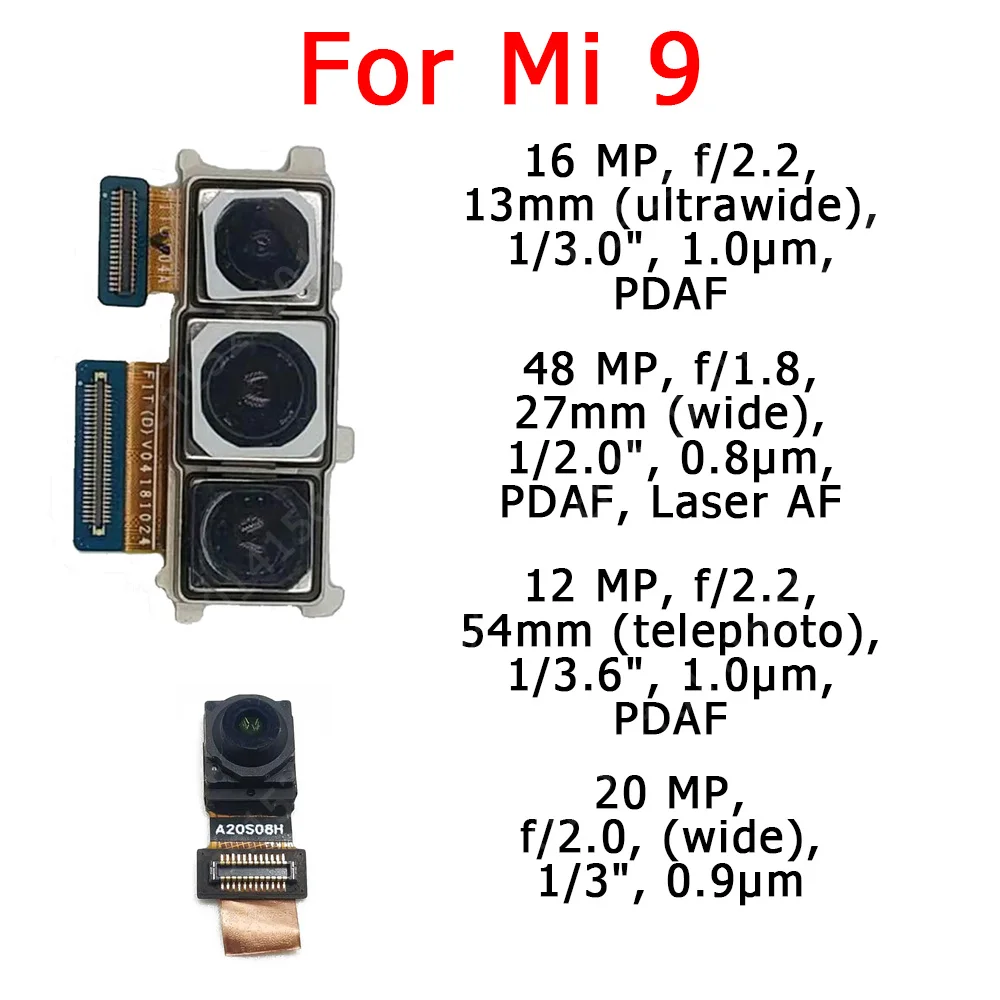 Оригинальная передняя и задняя камеры для Xiaomi Mi 9 Mi9 модуль основной гибкий кабель