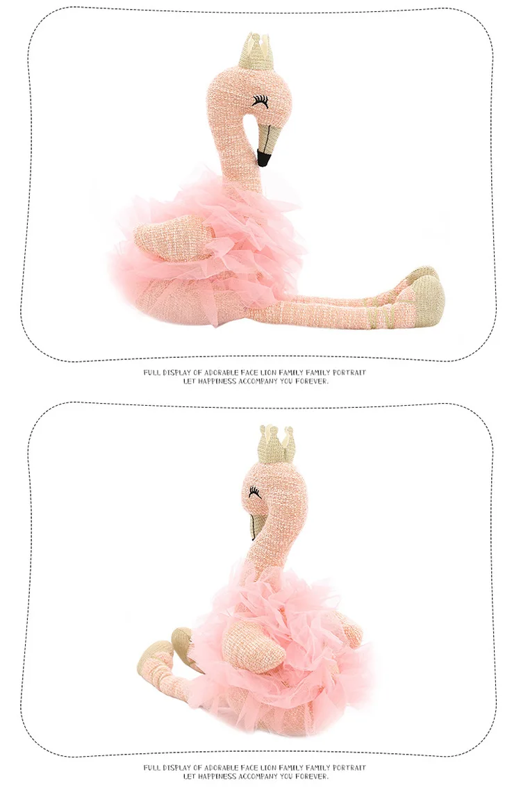 Лебедь плюшевые игрушки, забавные Фламинго Кукла Плюшевая Игрушка-животное кукла балет Лебединое с короной для маленьких детей игрушка; подарок для девочки