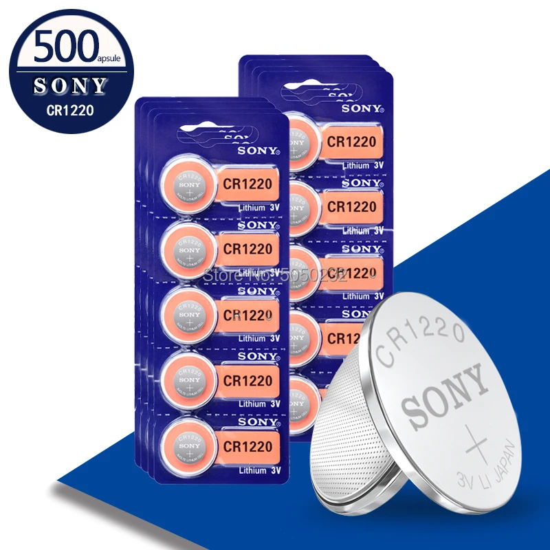 SONY 500 шт. cr1220 cr 1220 3v батарея таблеточного типа DL1220 BR1220 ECR1220 LM1220 KCR1220 KL1220 для мобильного часо-компьютер