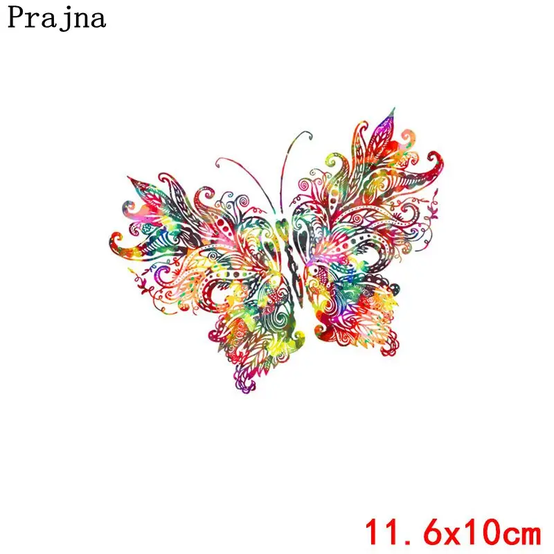 1084 Prajna Радужный цвет милый теплообмен полосы любовь сердце Гладильные наклейки Крылья Печатные теплопередачи для одежды Декор F - Цвет: 1084