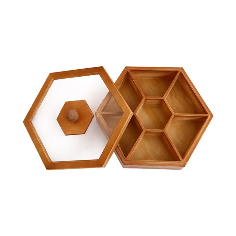 

Wooden Candy Box With Lid Snacks Storage Dispenser Nut Dried Fruit Server Display Plate Tray For Home Party Wedding Decor PL