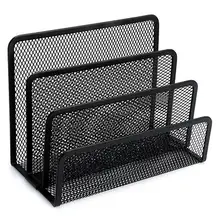 

Black Mesh Letter Sorter Mail Business Document Tray Desk Office File Organiser Holder