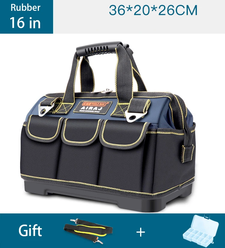 AIRAJ многофункциональная сумка для инструментов 1680D Оксфорд ткань электрик сумка, мульти-карман водонепроницаемый анти-падение сумка для хранения - Цвет: 16 inch upgrade