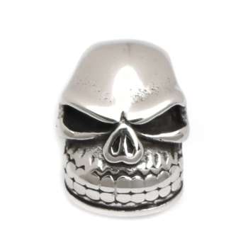 

1 Piece New Hot 304 Stainless Steel Casting Beads Skull Antique Silver Color 17mm x 12mm, Hole: Approx 6mm