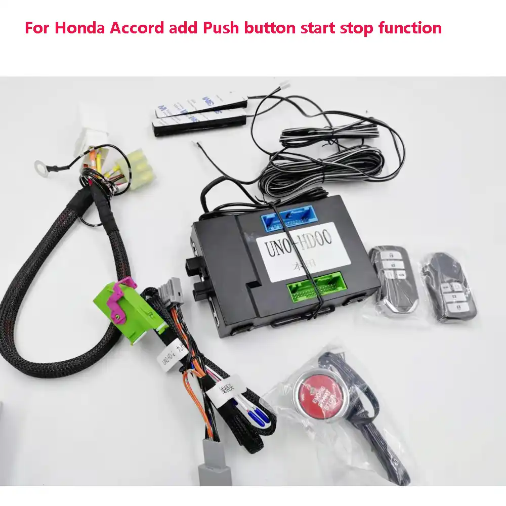 For Honda 9th Accord Add Push Button Start Stop Car Alarm
