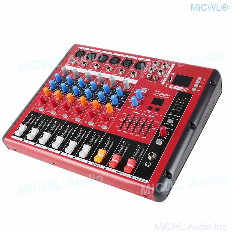 EFX6 6 Channel Bluetooth Sound Mixing Mixer Red