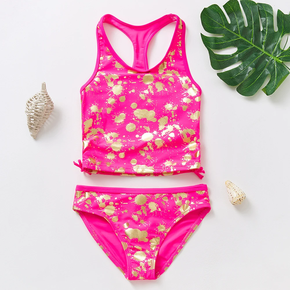 3~9Y Girls Swimsuit Two pieces Girls swimwear Kid Tankini Set Children Swmwear Bikini Sets Beachwear girls swimsuit