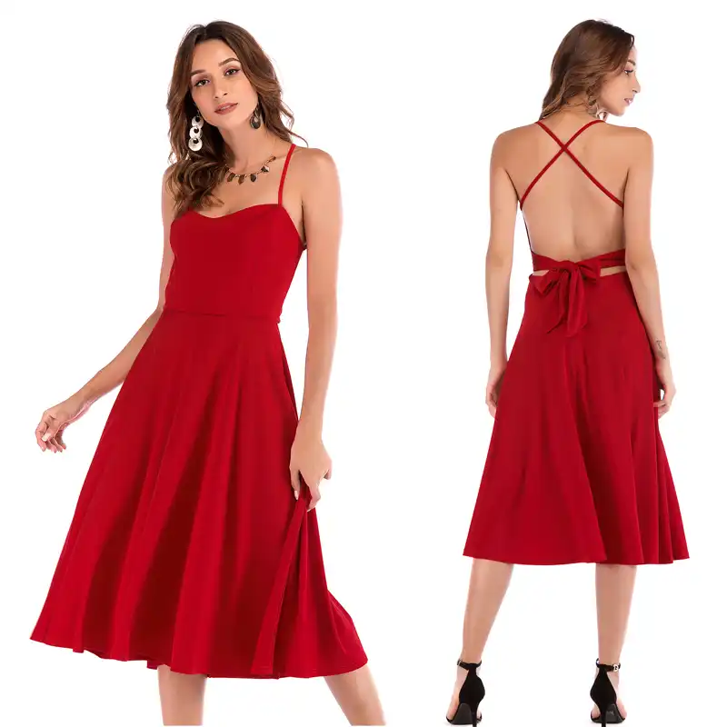 solid color dresses cheap