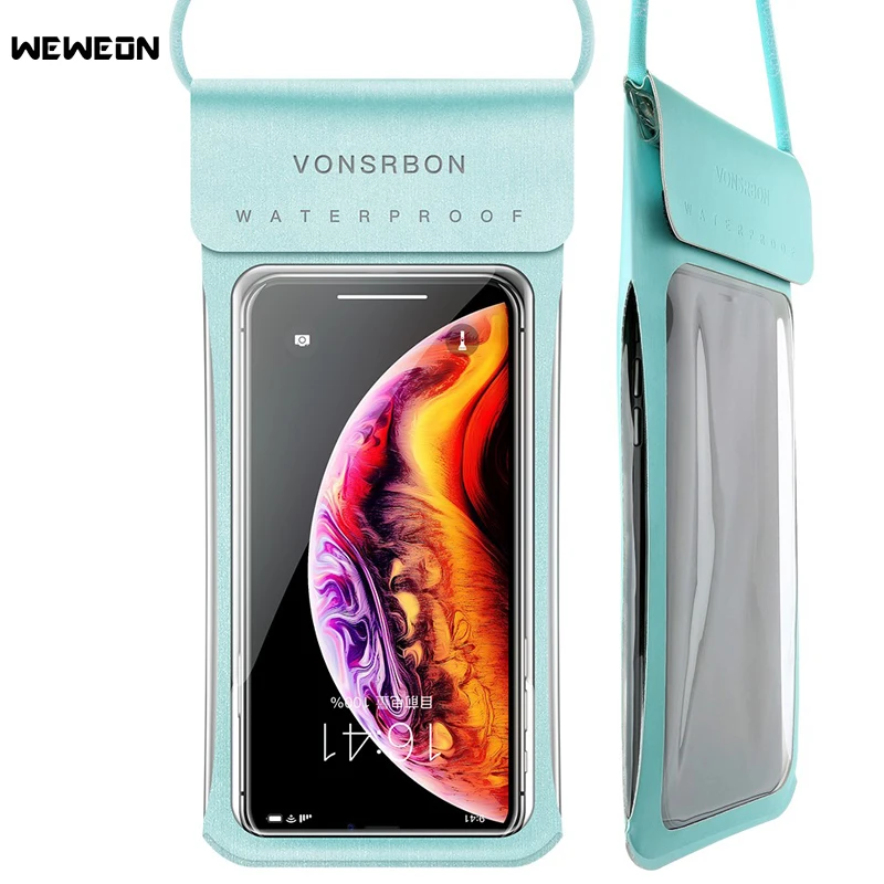 

6 Inches Waterproof Phone Case Diving Cover Water Resistant Phone Bags Pouch for iphone Universal 5-6 Inches Samsung Huawei