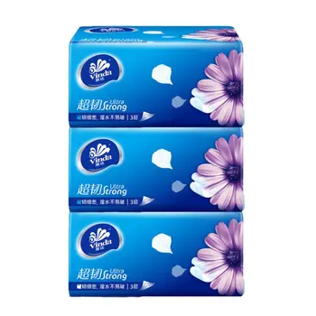 

Vinda Pull Paper Raw Pulp Raw Materials No Whitening Agent Natural Soft White Not Easy To Spread 3/4 Pcs