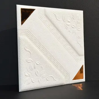 

Soft PE Foam Wallpaper Wall Panels Decal 3d Faux Leather tv Wallpapers Adhesive Waterproof Sticker Living Room Decoration EZ213