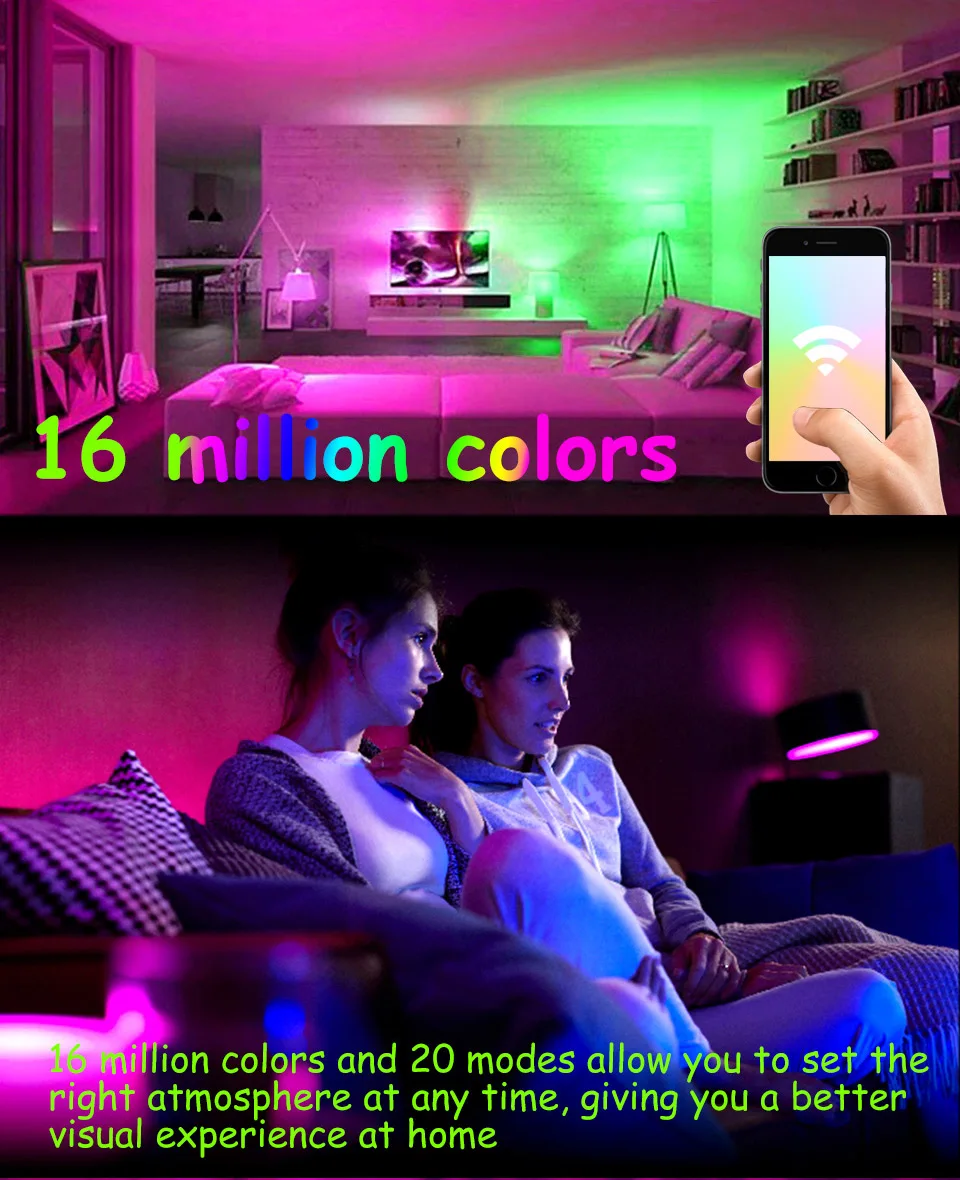 Интеллектуальная Wifi E27 B22 Лампа RGB Теплый Холодный белый работа с TechLife Pro 15 Вт AC85-265V Светодиодная лампа Wifi светильник Smart Life SMD 2835