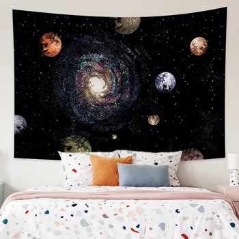 

Cassisy Wall Tapestry Blanket Wall Hangings Night Starry Sky Celestial Planet Wall Carpet Home Decor Beach Towel Dorm Wall Chart