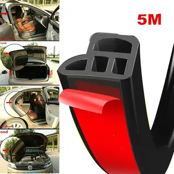 

5M L Shape Seal Strip Car Door Hood Trunk Trim Edge Moulding Rubber Weatherstrip Adhesive Stickers Soundproofing Weatherstrip