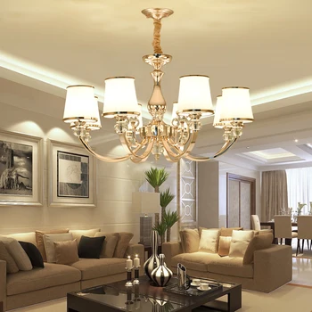 

Modern Gold Metal Led Chandeliers Lighting Lustre Crystal Living Room Led Pendant Chandelier Light Bedroom Hanging Lamp Fixtures