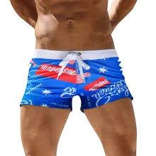 Брендовые мужские камуфляжные сексуальные купальные трусы, мужские купальники для плавания, шорты-боксеры, спортивные костюмы, обшитые мужские шорты для серфинга, купальные костюмы