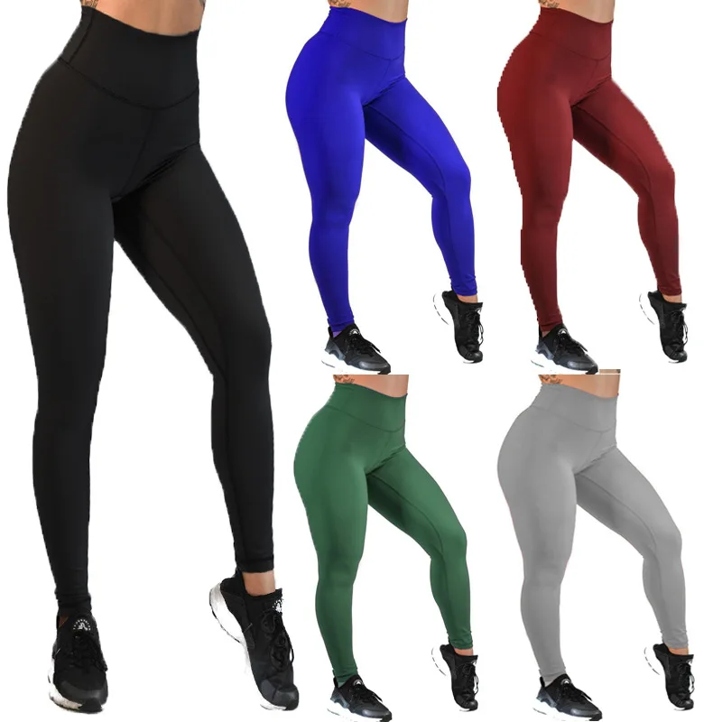 Сексуальные пуш-ап фитнес женские лекинсы штаны Высокая талия спортивные тренировки твердые леггинсы
