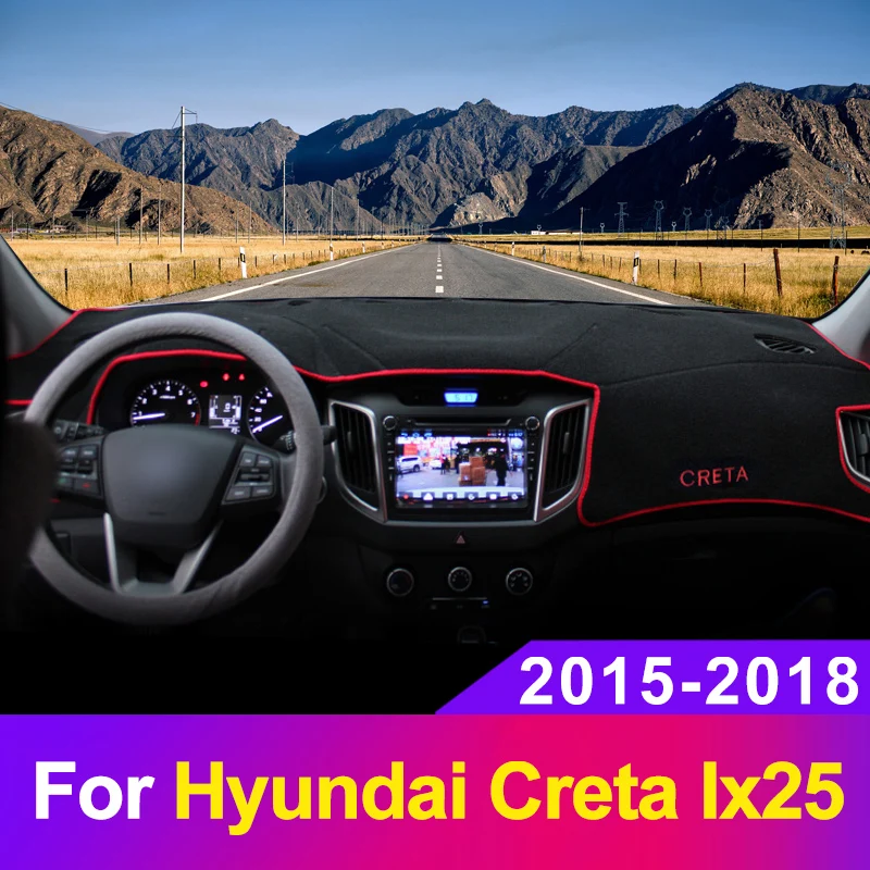 Cena Pokrywa deski rozdzielczej samochodu maty osłona pochłaniająca światło Instrument platforma biurko dywany dla Hyundai Creta Ix25 2015 2017 2018 2019 akcesoria