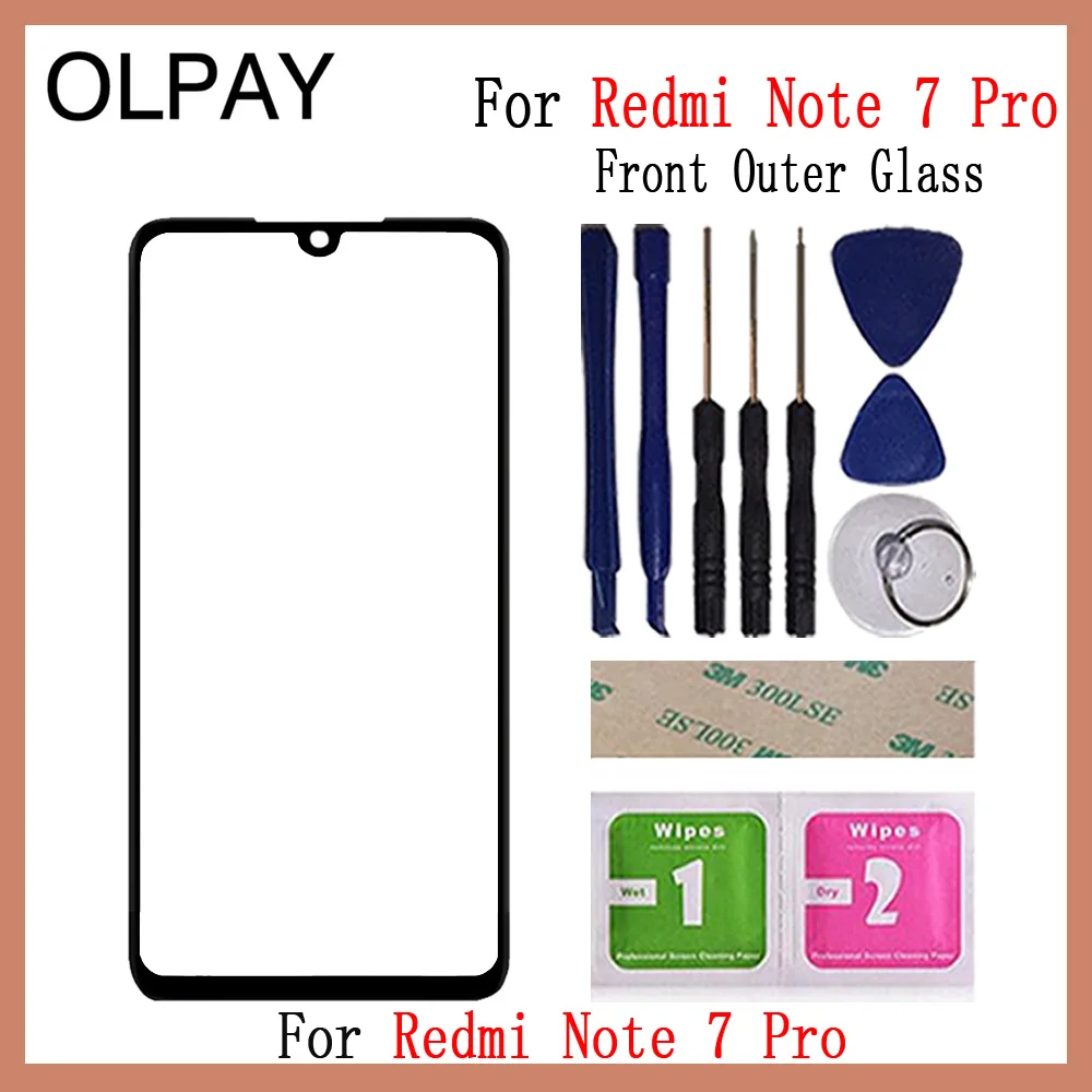 Note 7 Pro Black Сенсорный экран стекло для Xiaomi Redmi Note 6 Pro Note 7 Note 7 Pro сенсорный экран ЖК-дисплей внешнее стекло замена - Цвет: Note 7 Pro Black