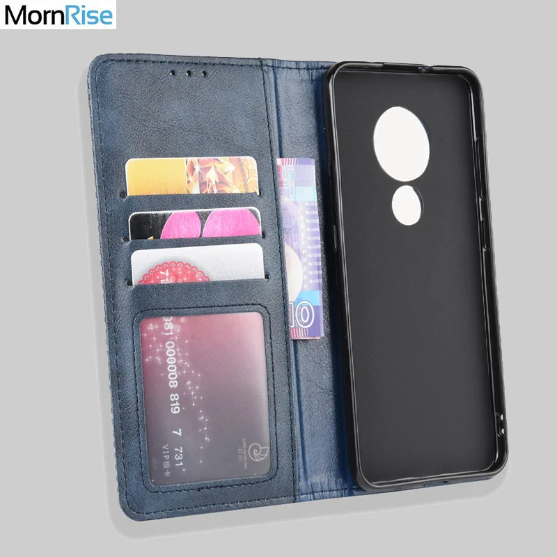 

Magnetic Leather Flip Cover For Nokia 7.2 / 6.2 Case Book Wallet Vintage Slim Card Stand Soft Cover Luxury Mobile Phone Bags