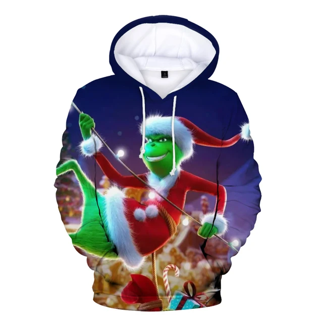 New Oversized Hoodie Men 3d Print Grinch Green Winter Sweatshirt Men/Women Sweater Jacket Fashion Pullovers Street Casual Clothe 10