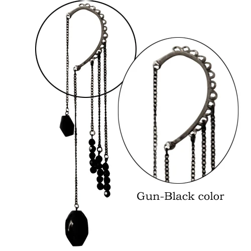 Gun Balck E0075G Очаровательный лист стразы серьги-манжеты для женщин аксессуары дуга правая Ушная клипса серьги Модные ювелирные изделия подарок 1 шт. серьги - Окраска металла: Gun Balck E0075G