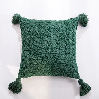 

Tassels Knitted Cushion Cover Nordic Throw Pillow Case Home Decorative Pillow Cover For Sofa Living Room Bedroom 45x45cm Pillows