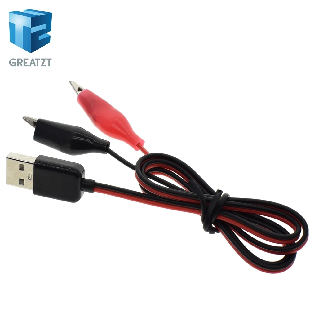Copper Alligator Clips with Wire Male USB 3